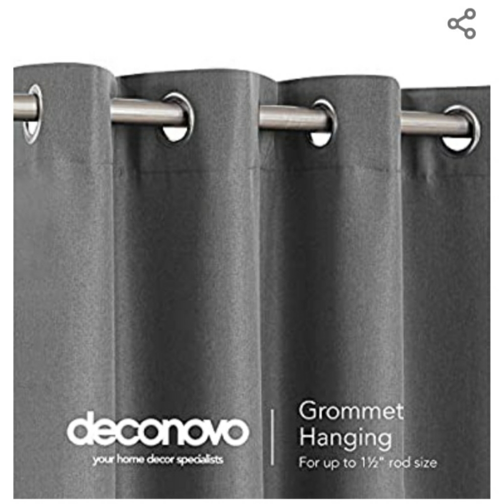 Deconovo Blackout Curtains Silver